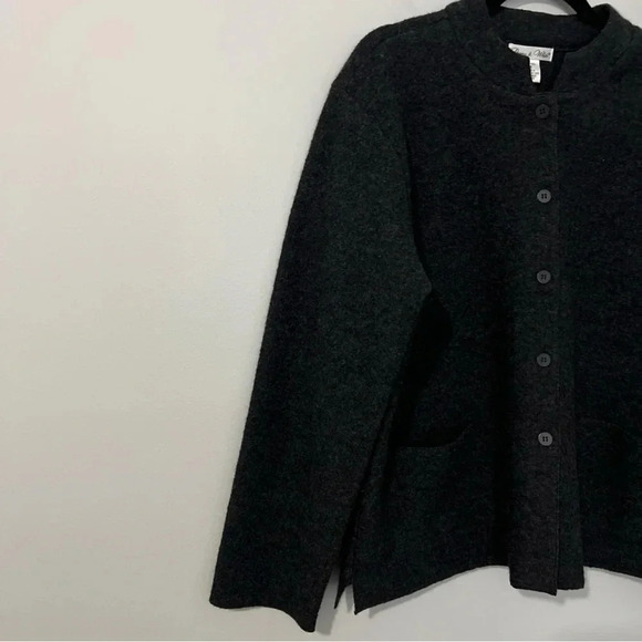 Deane & White Sweater Jacket Women’s Medium Gray Wool Pockets Cardigan Vtg - Picture 9 of 13